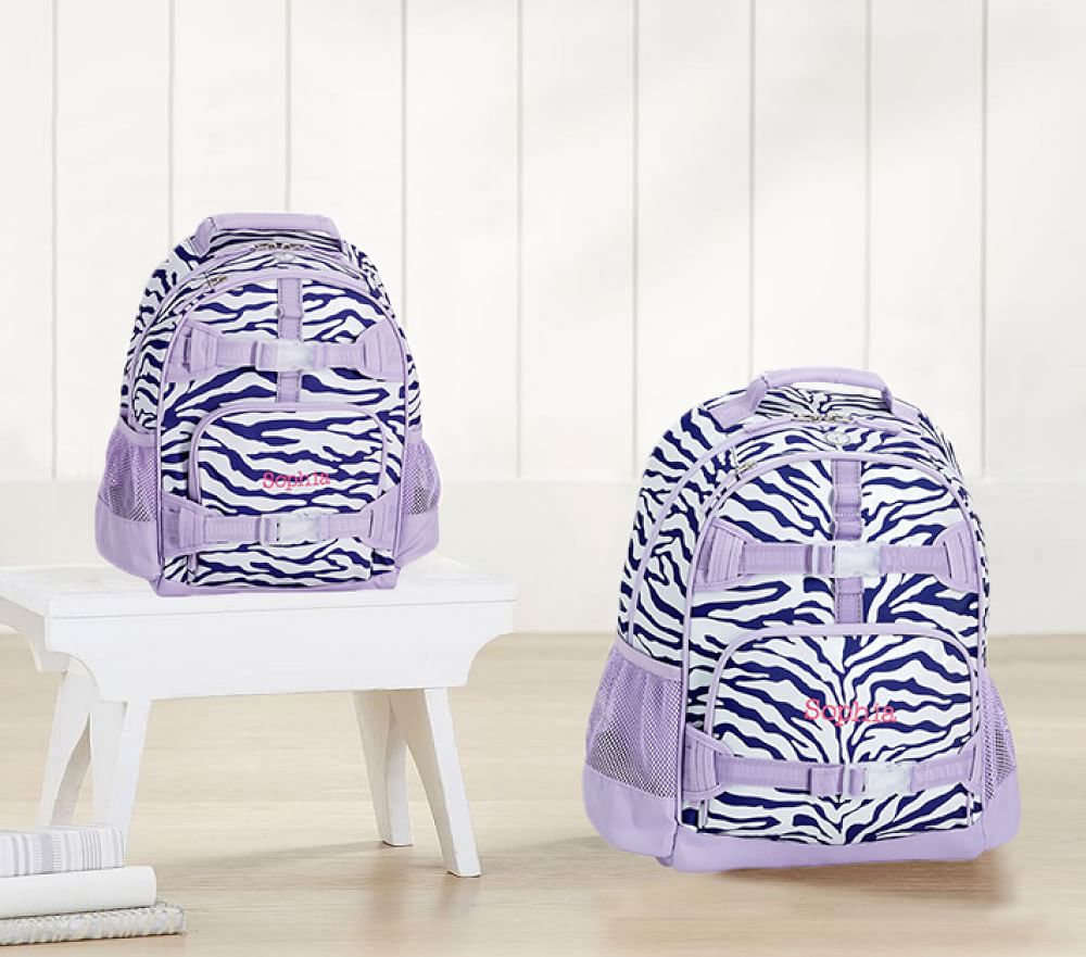 Mackenzie Lavender Zebra Glitter Backpacks
